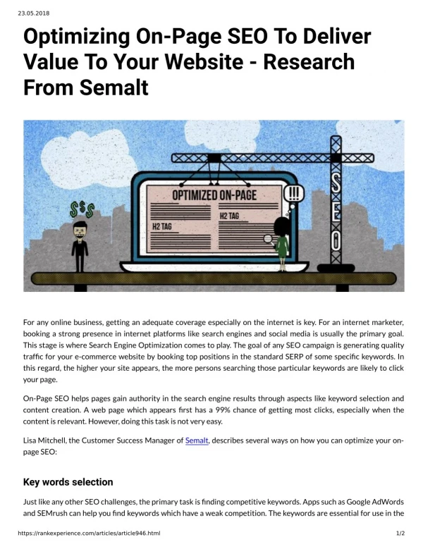 Optimizing On Page SEO To Deliver Value To Your Website Research From Semalt