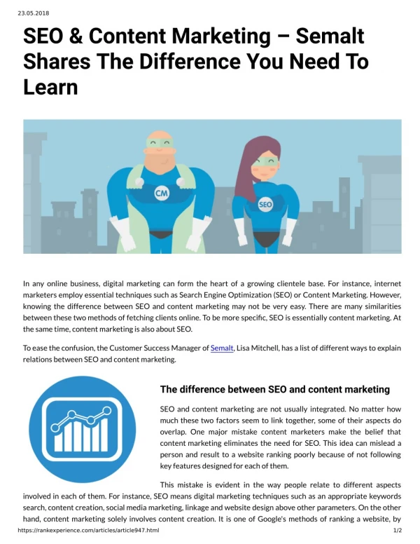 SEO & Content Marketing Semalt Shares The Difference You Need To Learn