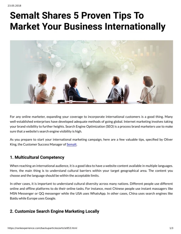 23 05 2018 semalt shares 5 proven tips to market