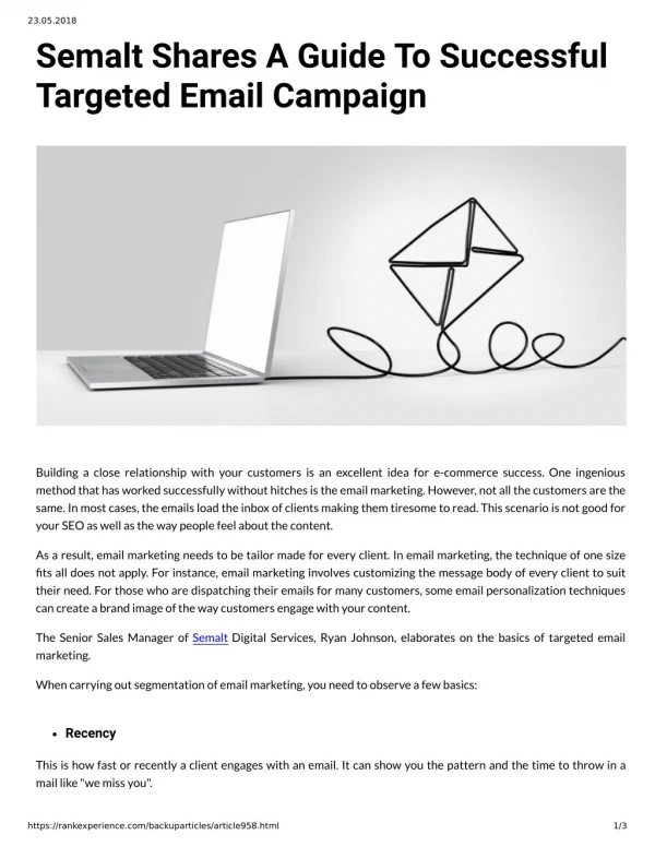 Semalt Shares A Guide To Successful Targeted Email Campaign