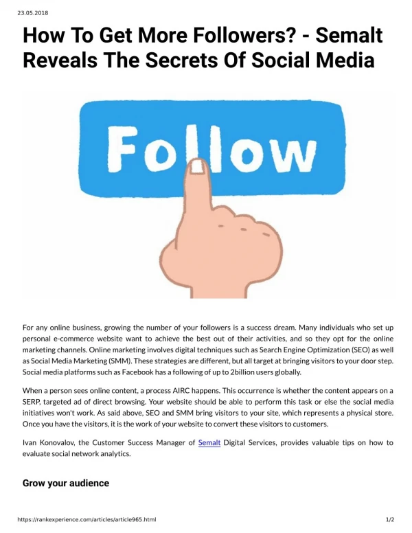 How To Get More Followers Semalt Reveals The Secrets Of Social Media
