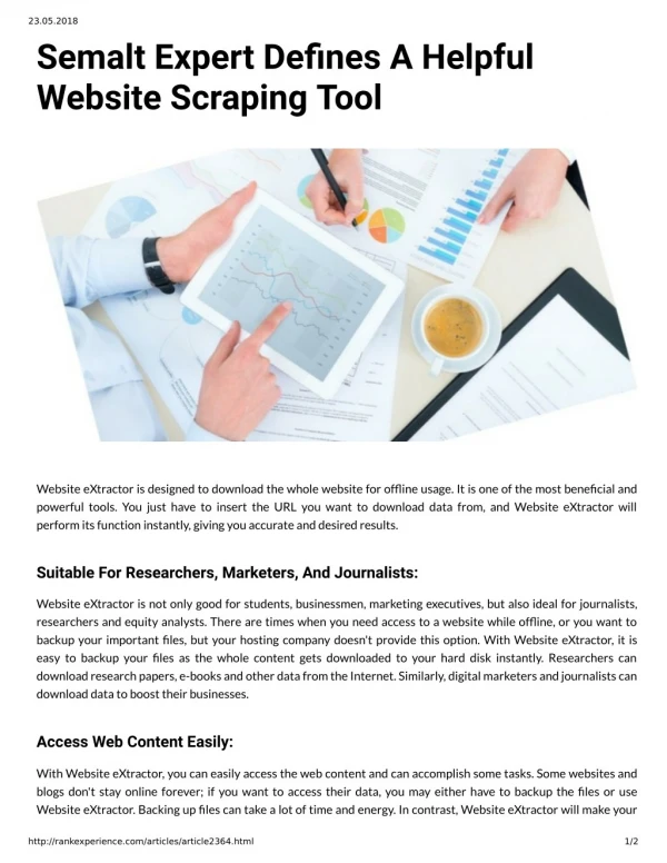Semalt Expert Denes A Helpful Website Scraping Tool
