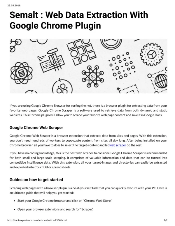 Semalt : Web Data Extraction With Google Chrome Plugin