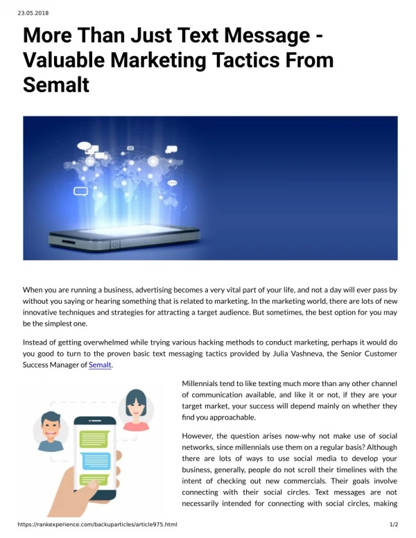 More Than Just Text Message Valuable Marketing Tactics From Semalt