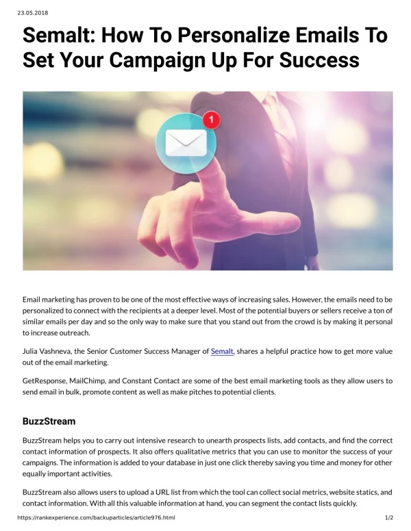 Semalt: How To Personalize Emails To Set Your Campaign Up For Success