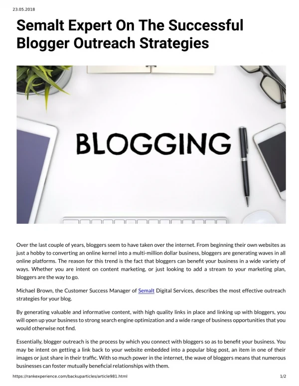 Semalt Expert On The Successful Blogger Outreach Strategies