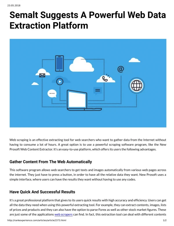 Semalt Suggests A Powerful Web Data Extraction Platform