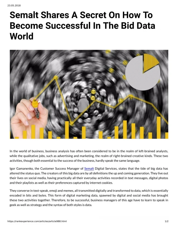 Semalt Shares A Secret On How To Become Successful In The Bid Data World