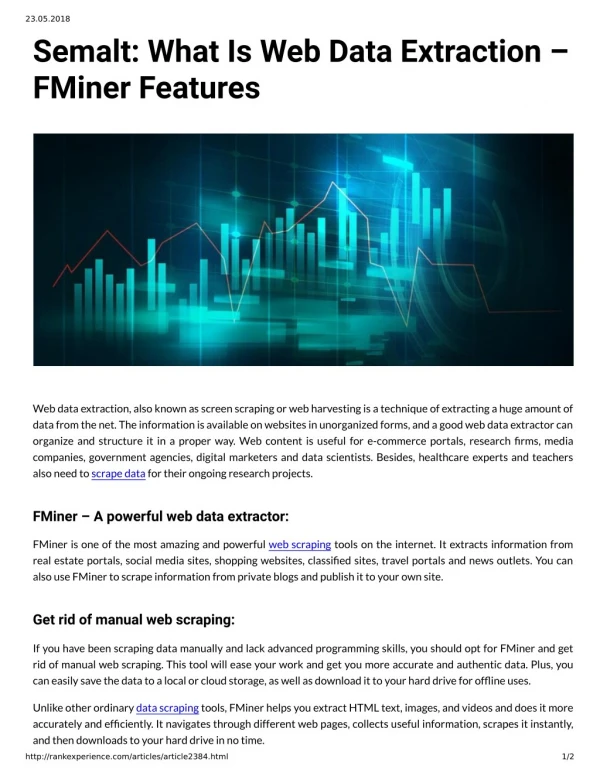 Semalt: What Is Web Data Extraction – FMiner Features