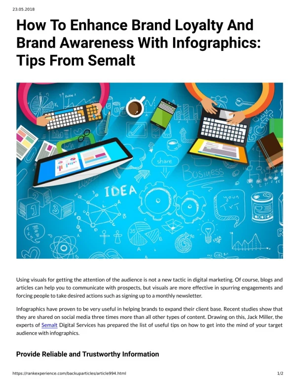 How To Enhance Brand Loyalty And Brand Awareness With Infographics: Tips From Semalt