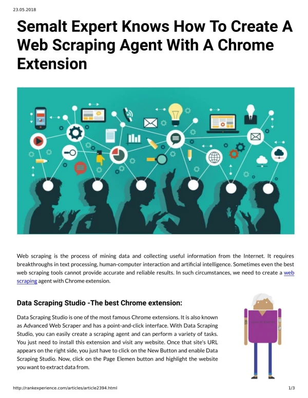 Semalt Expert Knows How To Create A Web Scraping Agent With A Chrome Extension