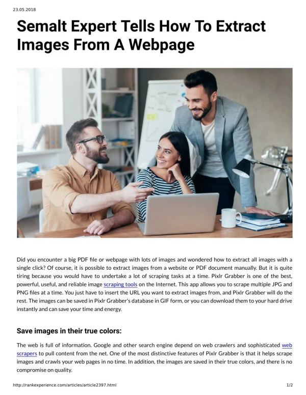 Semalt Expert Tells How To Extract Images From A Webpage