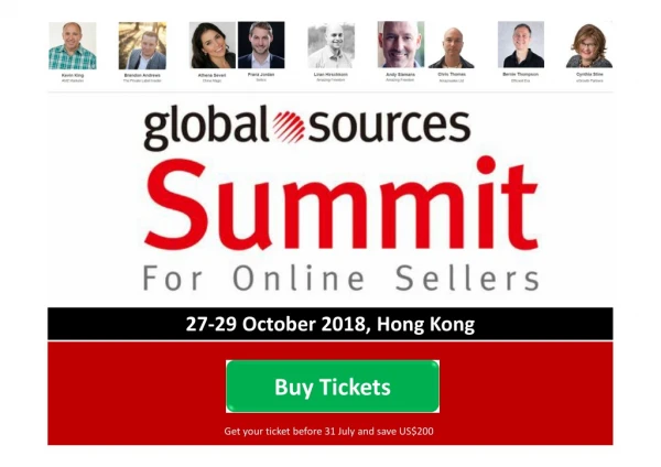 Global Sources Summit October 2018 for Online and Amazon Sellers