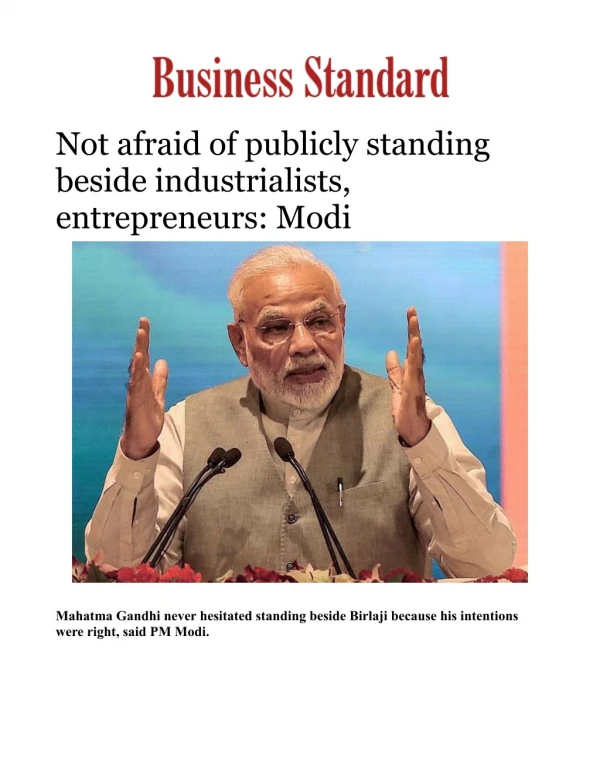 Not afraid of publicly standing beside industrialists, entrepreneurs: Modi 