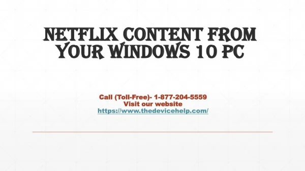 Netflix Content From Your Windows 10 PC