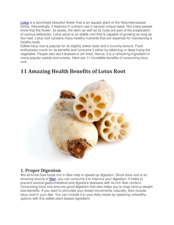 11 Amazing Health Benefits of Lotus Root