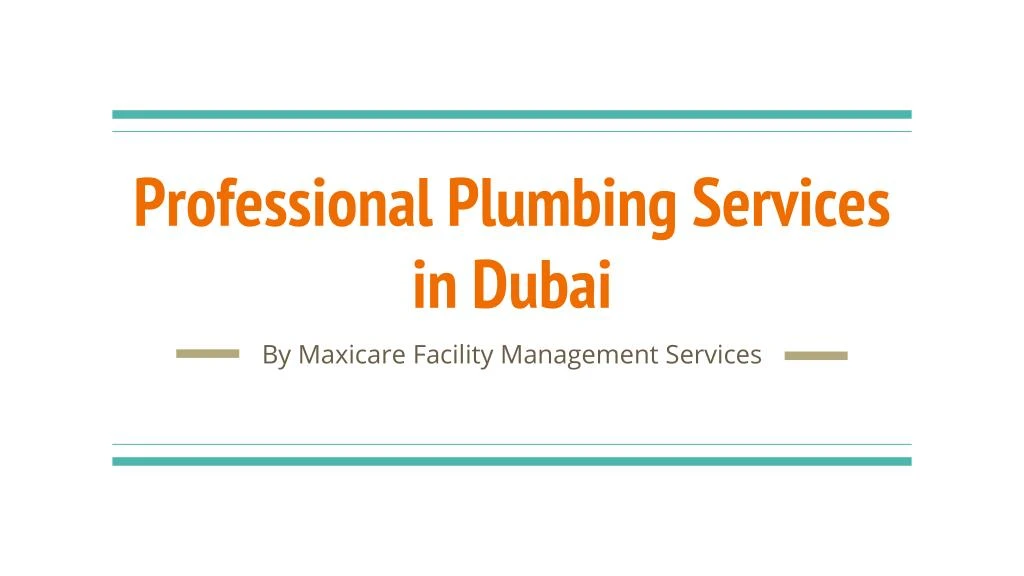 professional plumbing services in dubai