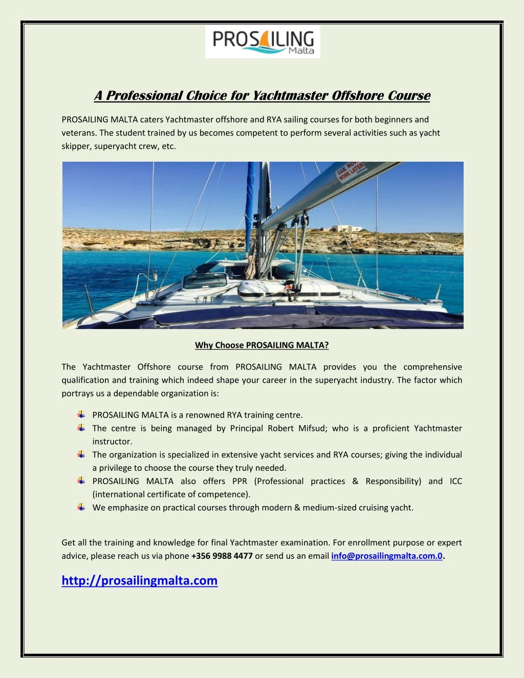 a professional choice for yachtmaster offshore