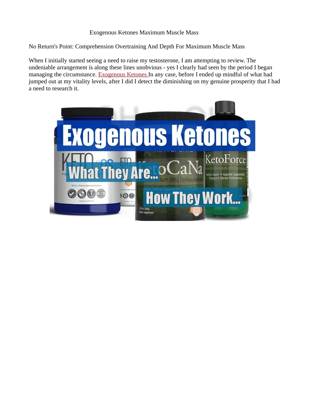 exogenous ketones maximum muscle mass