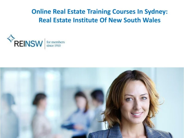 Online Real Estate Training Courses In Sydney: Real Estate Institute Of New South Wales