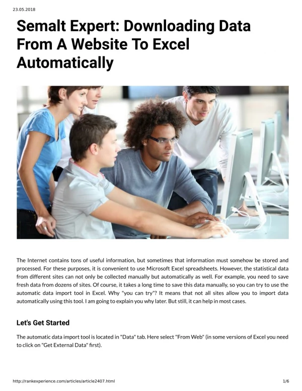 Semalt Expert: Downloading Data From A Website To Excel Automatically