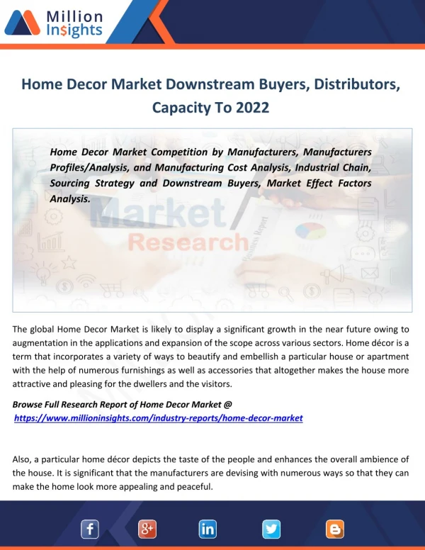 Home Decor Industry Product Category, Application and Specification By 2022