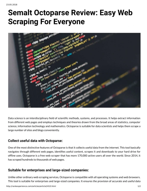 Semalt Octoparse Review: Easy Web Scraping For Everyone