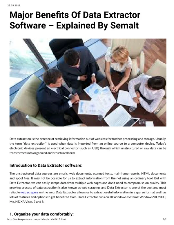 Major Benets Of Data Extractor Software – Explained By Semalt