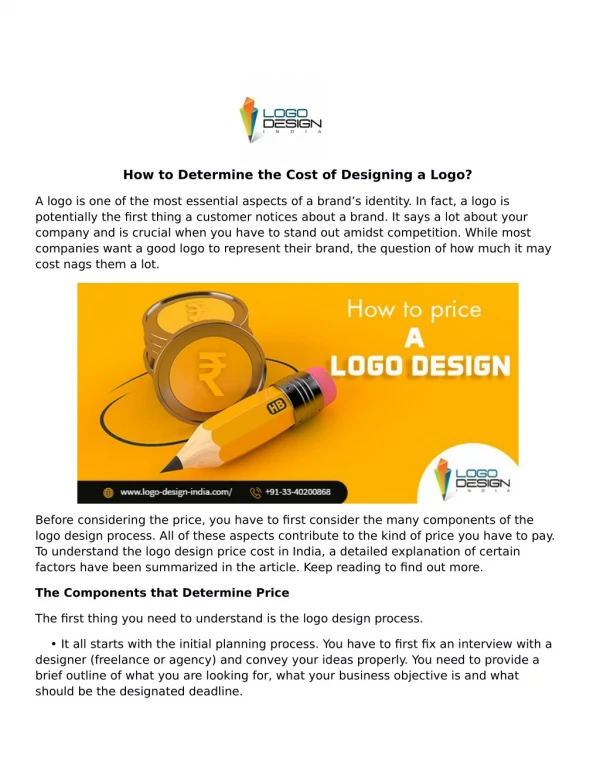 How to Determine the Cost of Designing a Logo?