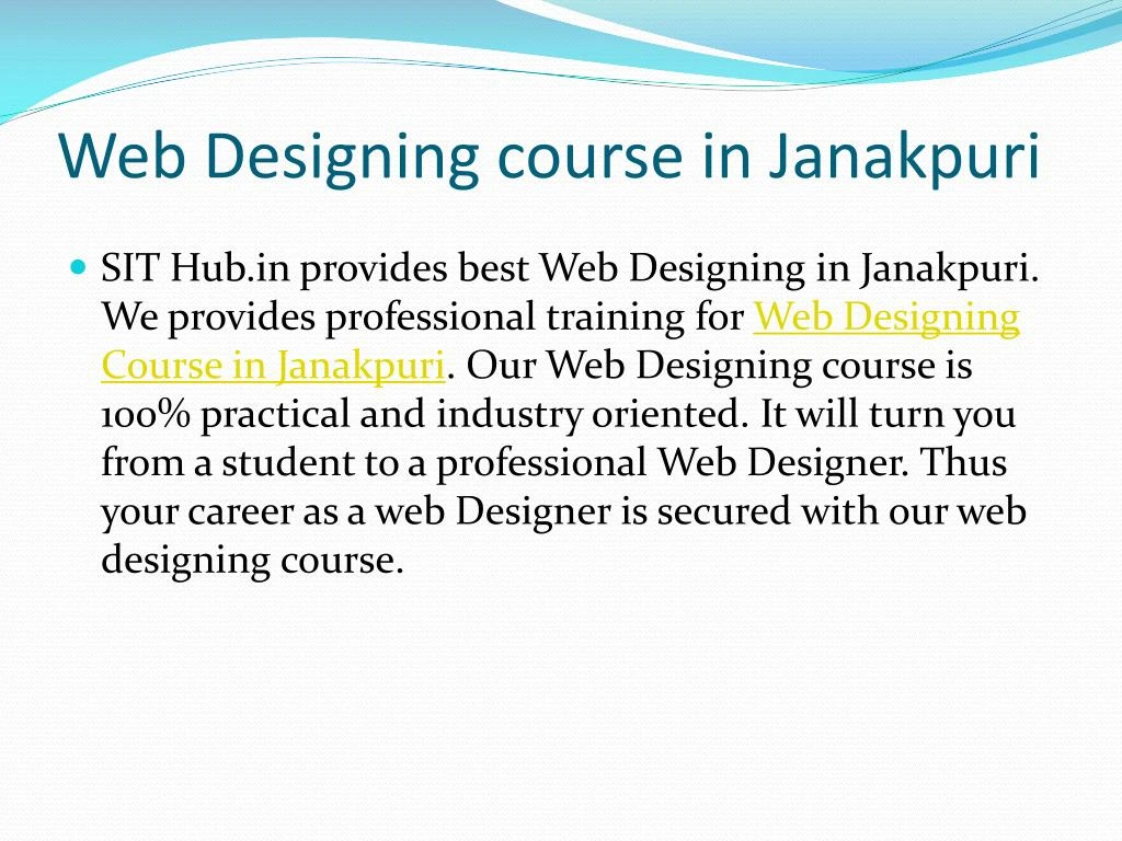 web designing course in janakpuri