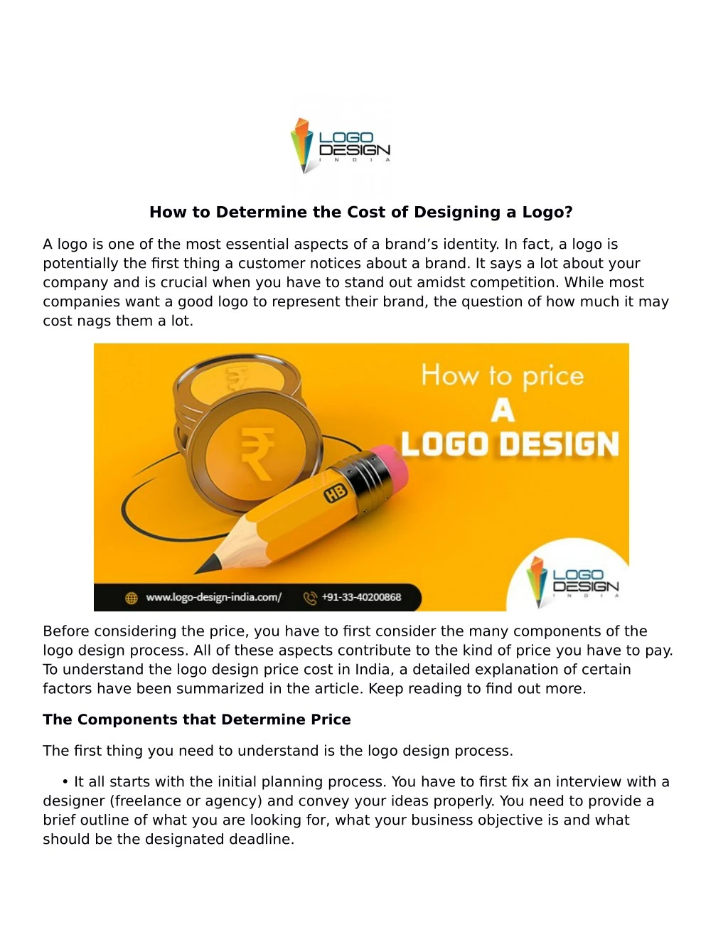 how to determine the cost of designing a logo