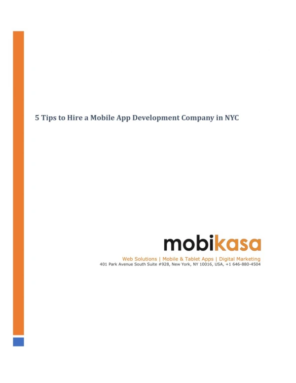 5 Tips to Hire a Mobile App Development Company in NYC