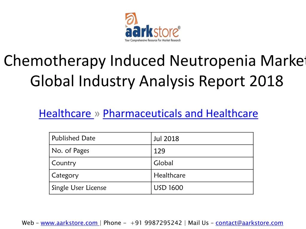 chemotherapy induced neutropenia market global industry analysis report 2018