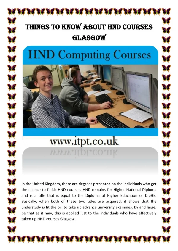Things to Know About HND Courses Glasgow