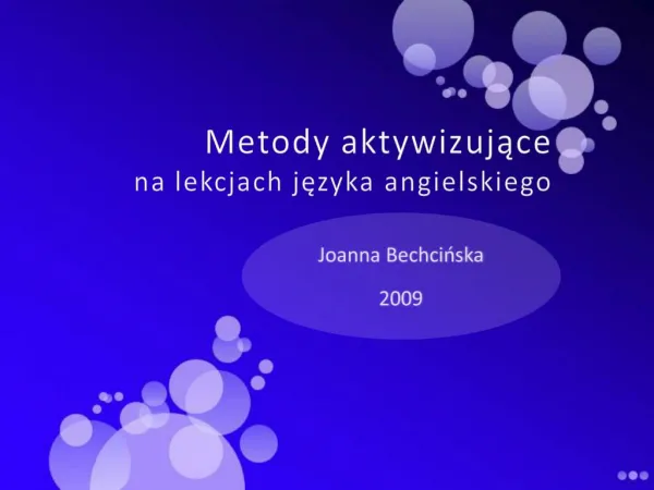 Metody aktywizujace na lekcjach jezyka angielskiego