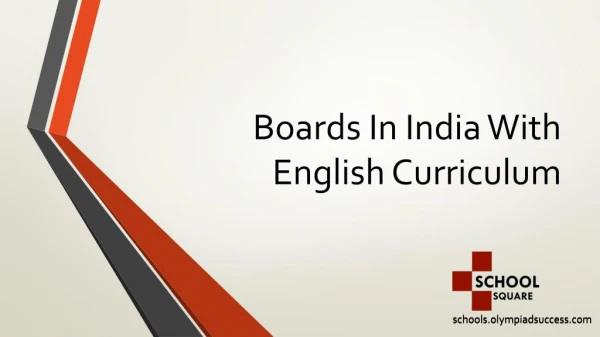 Boards In India With English Curriculum