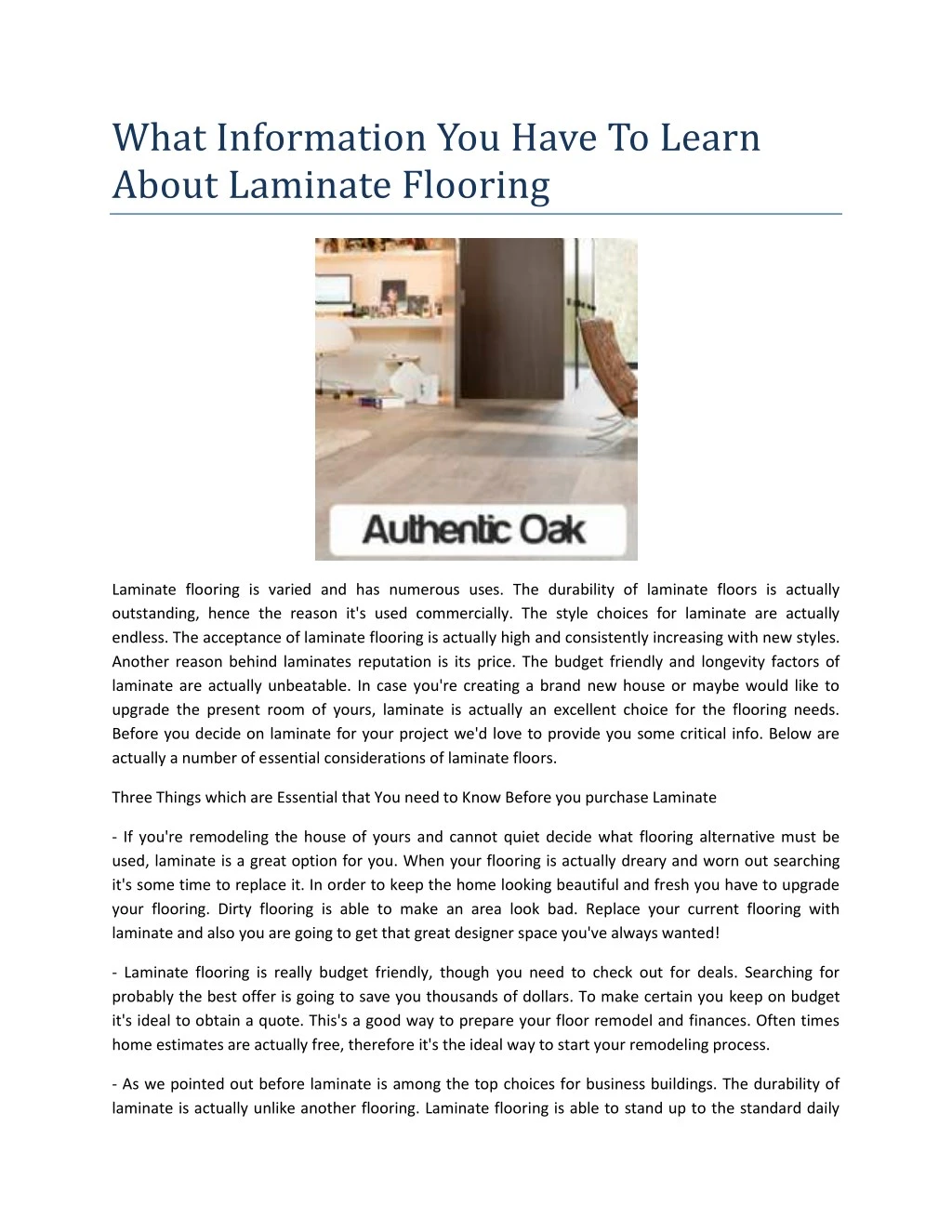 what information you have to learn about laminate