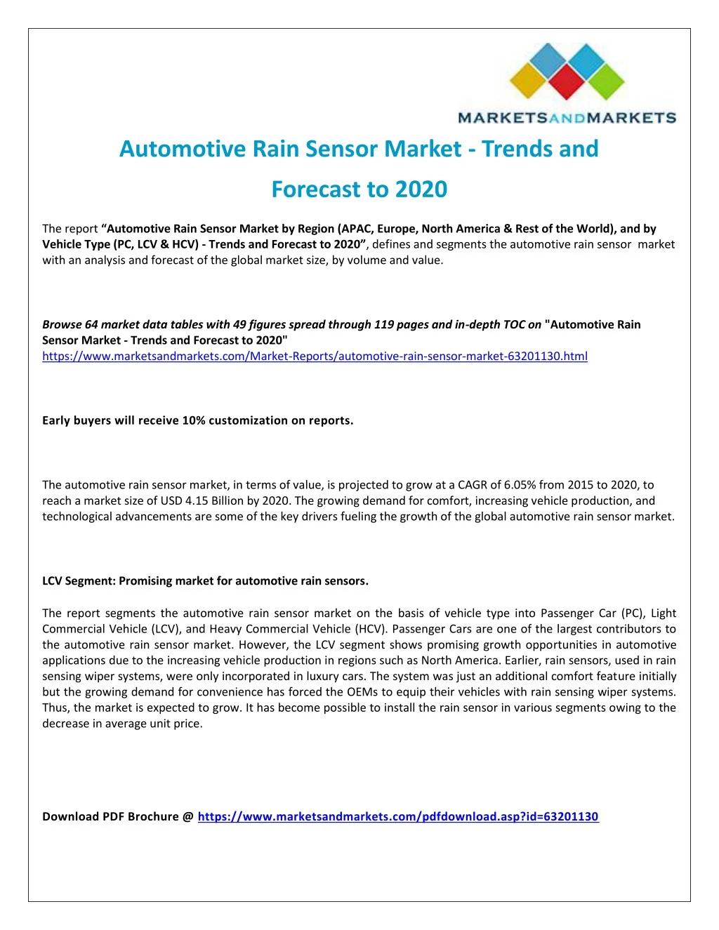 automotive rain sensor market trends and