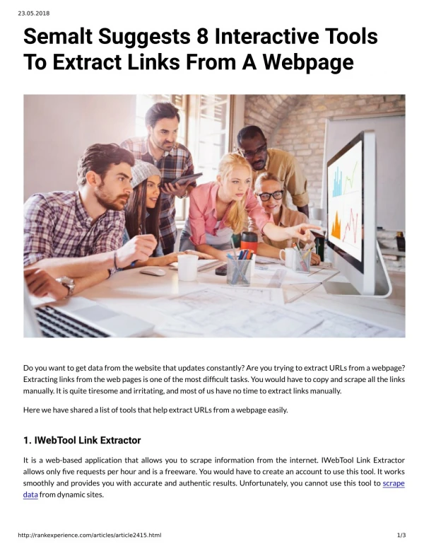Semalt Suggests 8 Interactive Tools To Extract Links From A Webpage