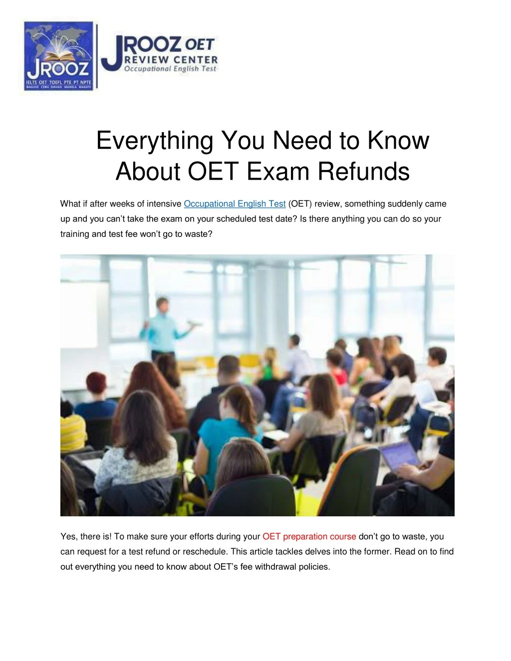 everything you need to know about oet exam