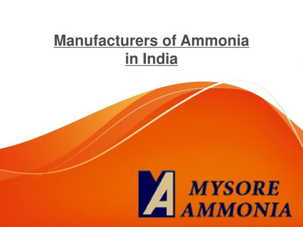 Mysore Ammonia - Manufacturing