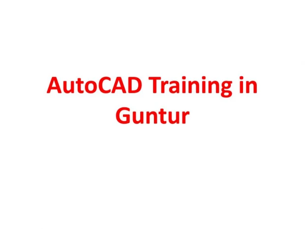 AutoCAD Course in Guntur