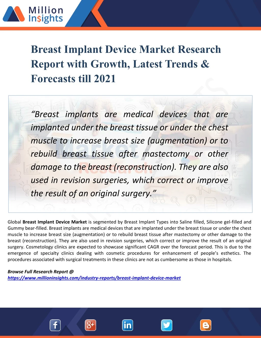 breast implant device market research report with