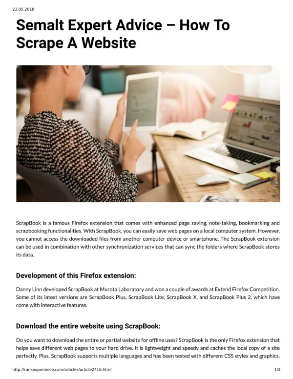Semalt Expert Advice â€“ How To Scrape A Website