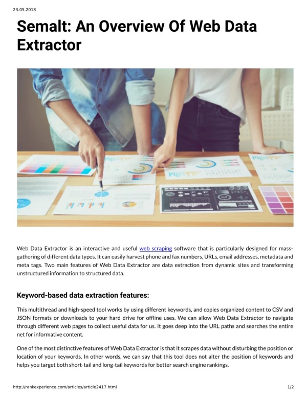 Semalt: An Overview Of Web Data Extractor