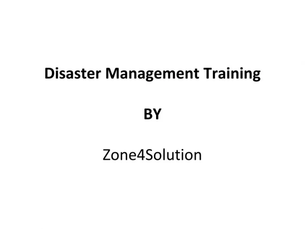 Disaster Management Training