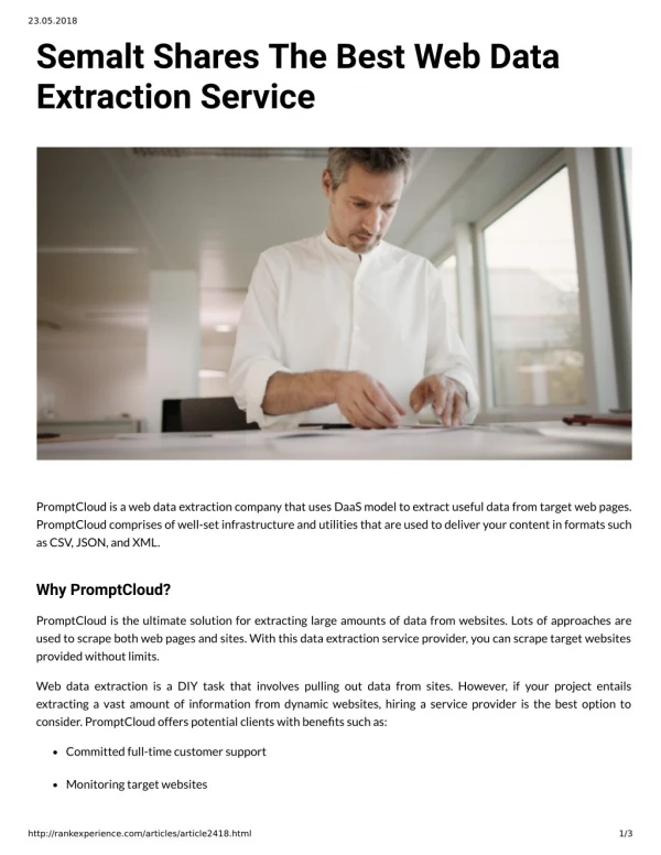 Semalt Shares The Best Web Data Extraction Service