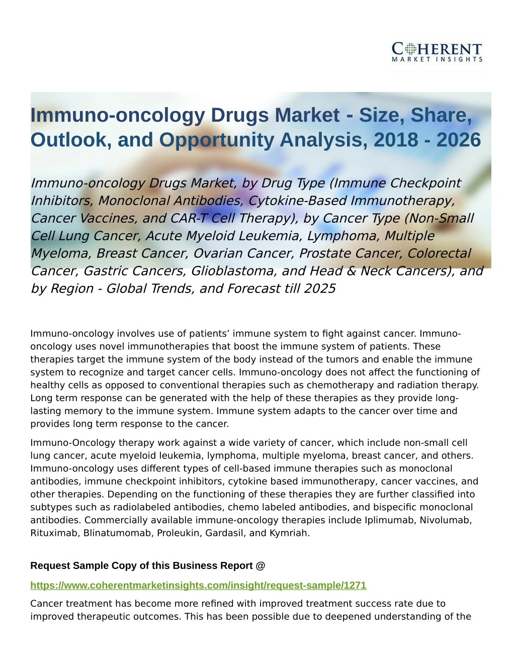 immuno oncology drugs market size share outlook