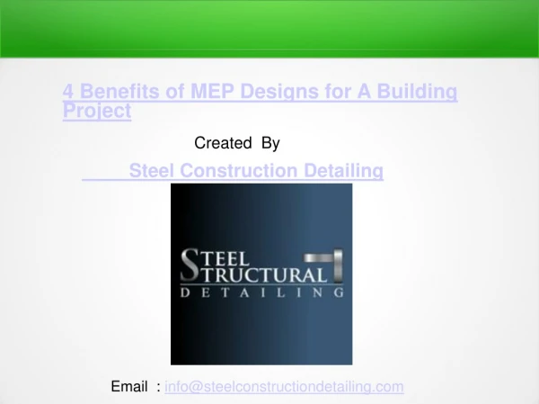 4 benefits of mep designs for a building project - steel construction detailing pvt. ltd.pdf