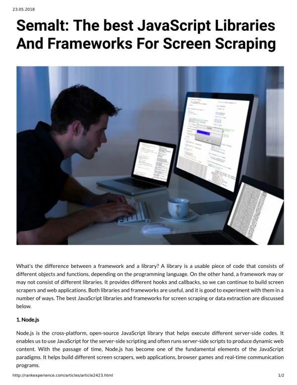Semalt: The best JavaScript Libraries And Frameworks For Screen Scraping